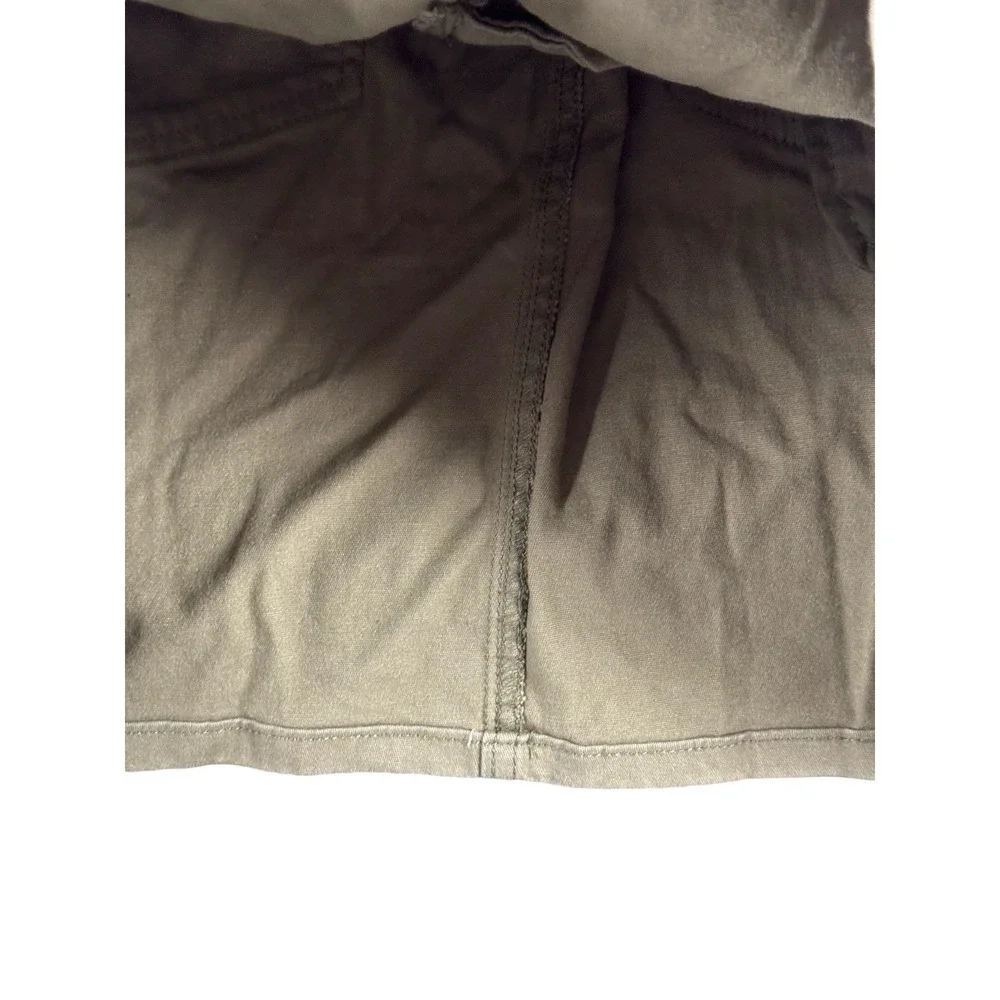 AND NOW THIS Olive Green Paperbag Waist Mini Skirt Women's Size L Utility Casual